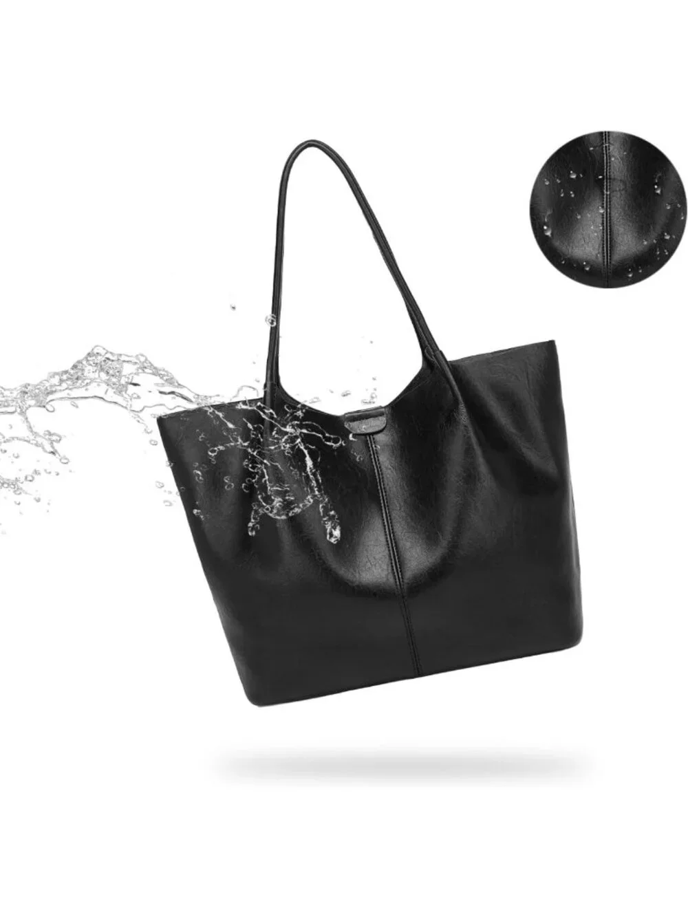 Large Capacity Soft Leather Tote Bag for Women - Multi-Use Purse for Work